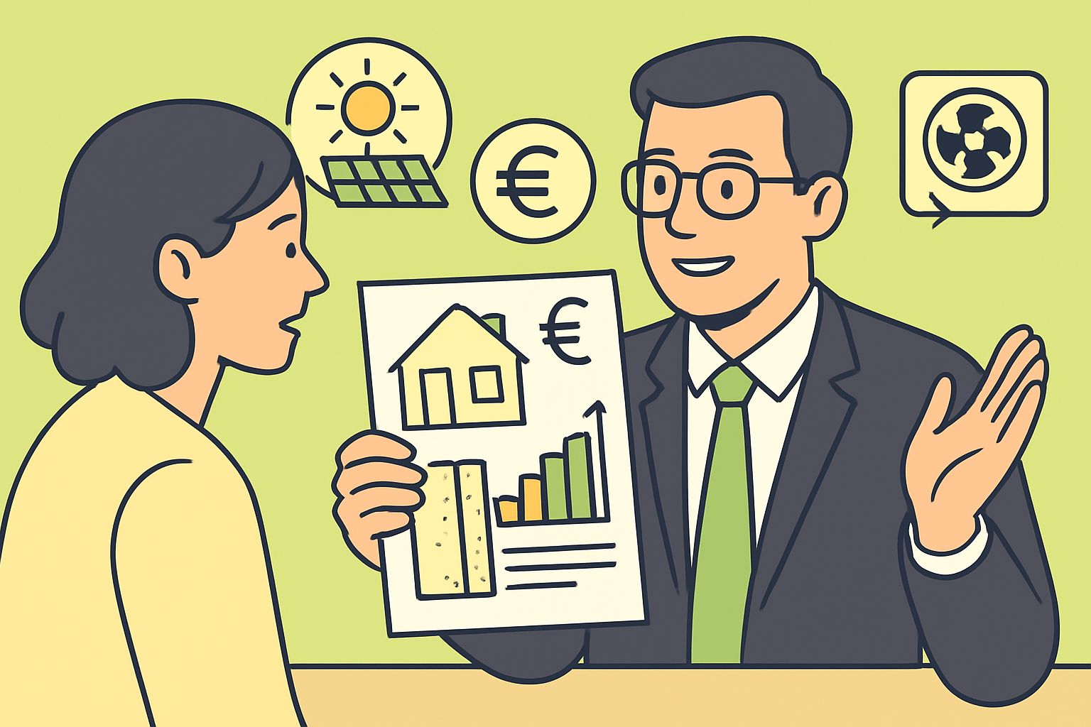 EnergieberaterVerzeichnis.de - Energieberater erklärt Dämmungsoptionen anhand von gedruckten Diagrammen
