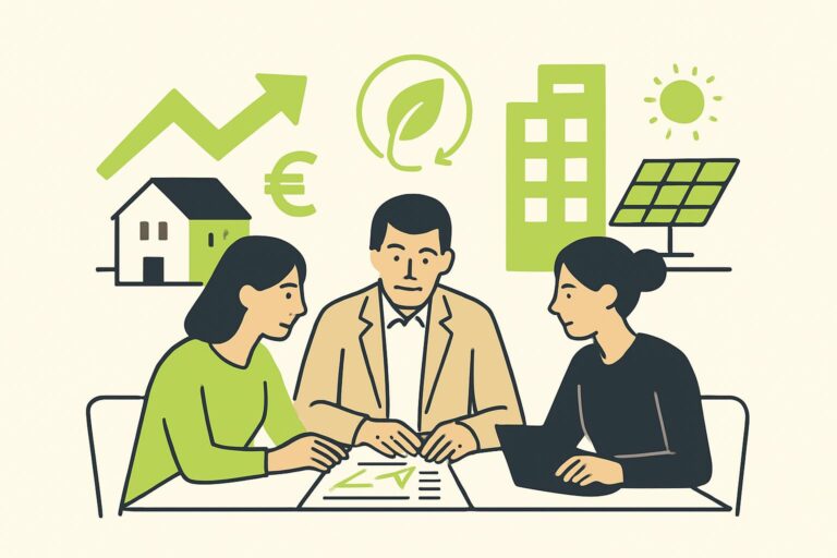 EnergieberaterVerzeichnis.de - Energieberater-Auszubildende diskutieren gemeinsam eine Fallstudie, Arbeit in kleinen Gruppen, professionelle Lernumgebung