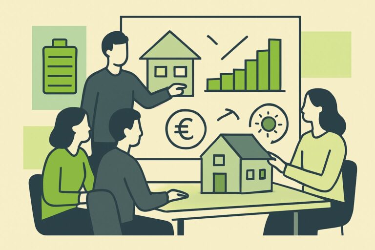 EnergieberaterVerzeichnis.de - Energieberater-Schulungsworkshop mit Teilnehmern, die Gebäudemodelle und Diagramme begutachten