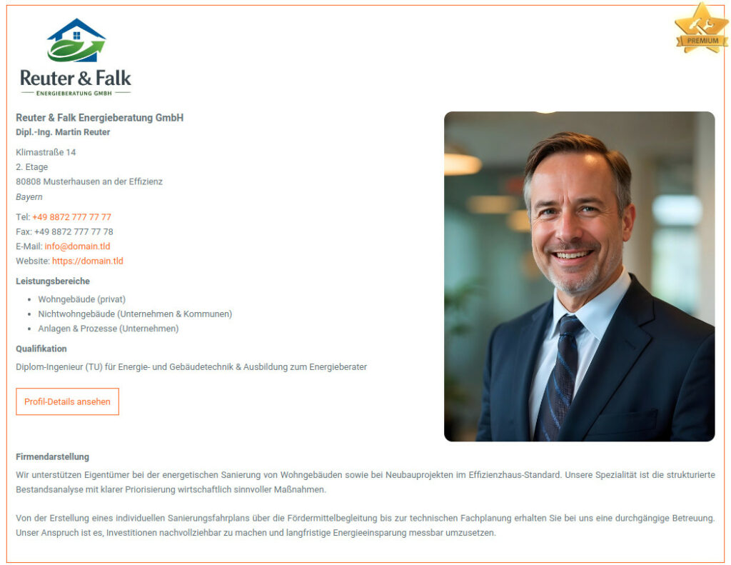 EnergieberaterVerzeichnis.de - Premium-Paket